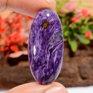 38 Ct. Natural Oval Charoite Cabochon Loose Gemstone Pendant Making 37X17X7 mm - Picture 1 of 4