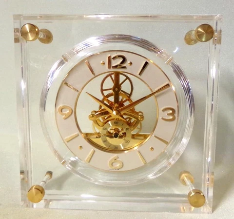 Mid Century Modern Lucite Seiko Skeleton Clock Cover