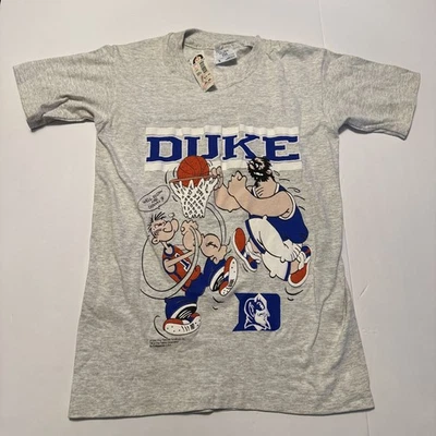 Vintage 1994 Popeye University Of Duke Basketball Shirt Size Youth Large - Image 1 of 4