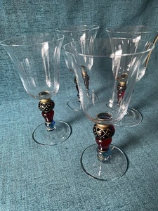 Pier 1 Imports Juego de 4 copas de vino vintage pintadas a mano - Imagen 1 de 22