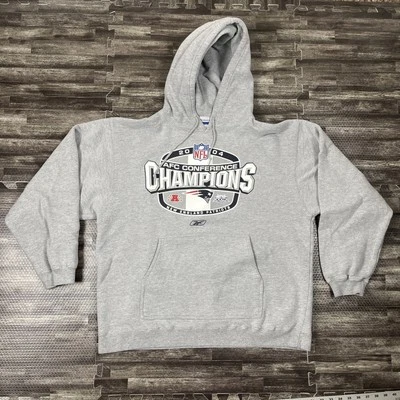 Sudadera con Capucha Vintage New England Patriots AFC Champions 2004 Grande Gris Reebok NFL De Colección Foto 1 de 4