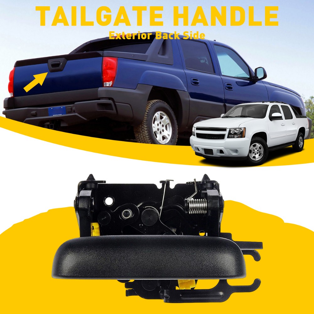 VekAuto Silver Tailgate Handle Cover Kit For Chevrolet Avalanche 2002-2006 - ABS Plastic, 2 Pcs - View #4