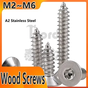 Professional Wood Screw M2-M6 Countersunk Woodscrew Screws A2 Stainless Steel - Picture 1 of 67