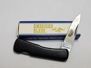 AMERICAN BLADE Knife Japan 1980s By PARKER AB-10 Lockback vinyl  covered Handles - Picture 1 of 13