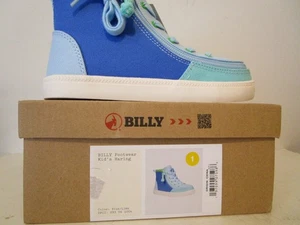 Scarpe Billy bambino Haring sneakers alte con cerniera/pizzo blu/lime taglia 1 - Foto 1 di 6