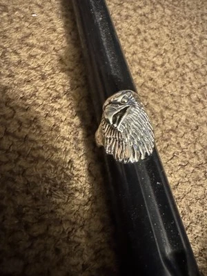 VTG G&S Sterling Silver American Bald Eagle Biker Ring Size 13 - Image 1 of 4