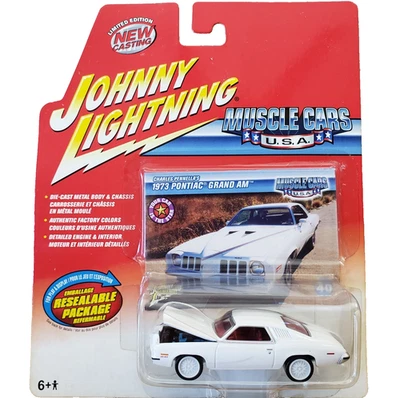Johnny Lightning 1973 Pontiac Grand AM Muscle Cars Diecast 1:64 White Lightning - Image 1 of 4
