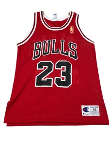 Michael Jordan 23 Champion Jersey Authentic 1996 Gold 50th Anniversary 48 Q21 - Picture 1 of 7