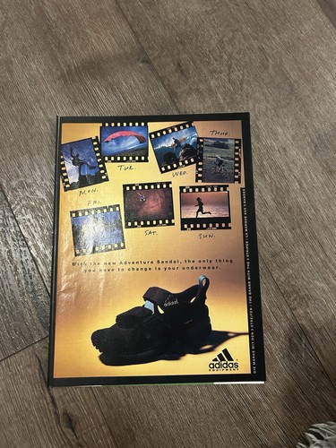 ADIDAS Adventure Sandalo Pubblicità 8”x11” Corsa Attiva Paracadute +