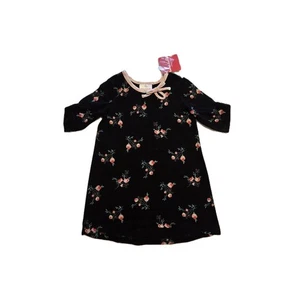 Hanna Andersson Mädchen Kleid Gr. 90 schwarz Blumenmuster langarm - Bild 1 von 3
