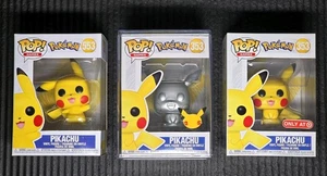 FUNKO POP GAMES POKEMON PIKACHU # 353 ONLY AT TARGET 25TH ANNIVERSARY BUNDLE LOT - Picture 1 of 24