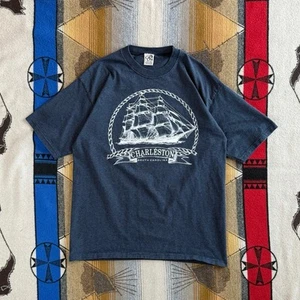 Vintage 90s Charleston South Carolina Pirate Ship T-Shirt Size Large Made In USA - Picture 1 of 6