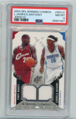 2004-05 SPx - Winning Combos LeBron James, Carmelo Anthony #WC-LC PSA 8 - Image 1 of 2