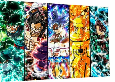 Leinwand Anime Crossover DBZ Naruto One P Wandbilder - Hochwertiger Kunstdruck - Bild 1 von 4