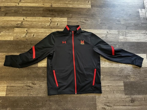 Under Armour Maryland Terrapins Full Zip Warm Up Jacket Men's L Black All Season Cover