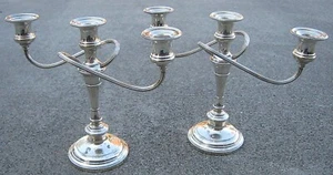 VINTAGE SET AUSGEFALLENE 3 KERZENLEUCHTER STERLINGSILBER GEWICHTET S KIRK & SOHN - Bild 1 von 12