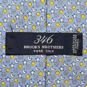 Vtg BROOKS BROTHERS 346 Mens Moon/Sun Print 100% Silk Tie Made In USA - Picture 1 of 7