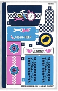 New LEGO FRIENDS Sticker Sheet For Set Service & Care Truck 41348 - Picture 1 of 1