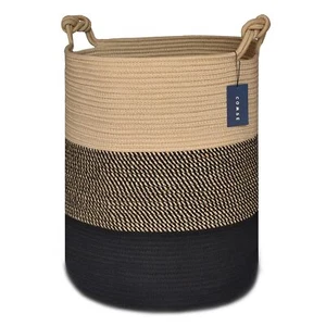 Extra Large Blanket Basket High Storage Basket Tall Rope Laundry Basket 15.7x 2 - Picture 1 of 7