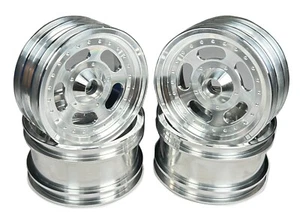 Ruedas de aluminio vintage de 2,2"" 5 ranuras plateadas para Team Associated RC10 World's Car - Imagen 1 de 4
