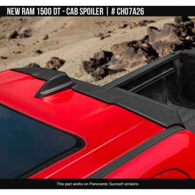 Se adapta a Ram 1500 19-25 con techo corredizo diseño de aire techo cabina trasera alerón negro CH07A26 Foto 1 de 4