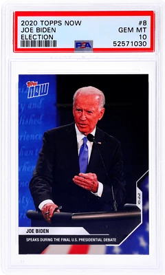 2020 Topps Now Joe Biden Election #8 /1821 PSA 10 - Image 1 of 2
