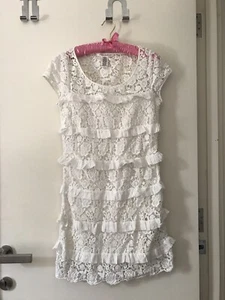 Diane von Furstenberg DVF weiß Blumen Häkelspitze Etuikleid Partykleid Größe 10 neu - Bild 1 von 4