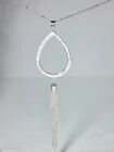Silver Necklace Teardrop Tassels N2969-sp Special Chain Swarovski Crystal Clear