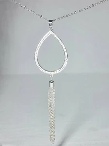 Silber Halskette Träne Quasten N2969-SP Spezialkette Swarovski Kristallklar - Bild 1 von 5