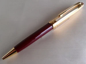 Montblanc Solitaire Doue penna a sfera bordeaux argento sterling 925 tappo - Foto 1 di 9
