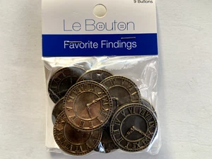 9 CLOCK DIAL BUTTONS by Le Bouton - Picture 1 of 1