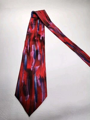 Corbata J Garcia roja roca, azul, violeta, negra 100 % seda Foto 1 de 4