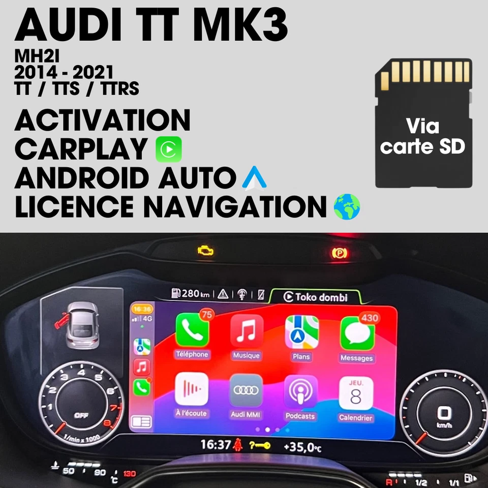AUDI TT MK3 - ACTIVATION APPLE CARPLAY ET ANDROID AUTO - Photo 1/4