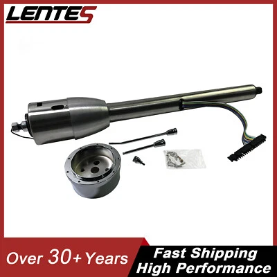 Stainless Steel 28" Tilt Manual Raw Steering Column w/ Wheel Adapter Universal - Image 1 of 4