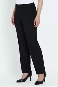 LIZ JORDAN STRAIGHT LEG BLACK PANTS- EASY CARE (10,12) NEW- RRP $89 - Picture 1 of 6