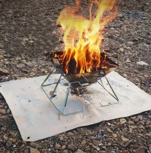 27.5" x 47" Fire Pit Mat Thickened Fireproof Wood Stove Under Grill - Picture 1 of 5