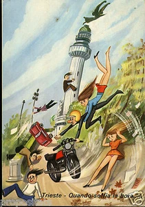 br 12 1975 - Postkarte - Triest - WENN DIE BORA WEHT - Leuchtturm des Sieges - Bild 1 von 1