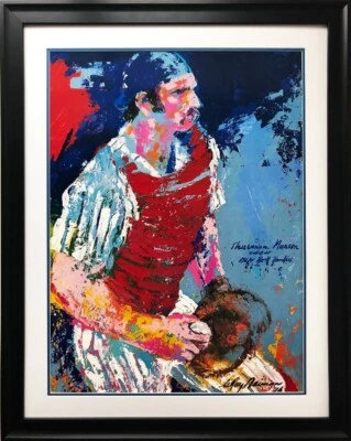 Arte de béisbol LeRoy Neiman "Thurman Munson" ENMARCADO New York Yankees Capitán NY Foto 1 de 3