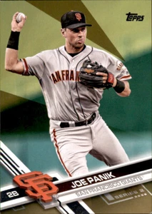 2017 Topps Joe Panik #d/2017 inserto parallelo oro PWE Giants #673 - Foto 1 di 2