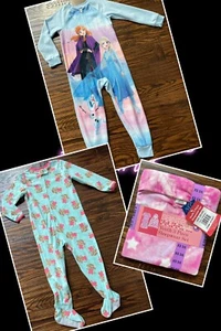 Lot of 3 Girls Pajama PJ Sleepwear Sets Size 5-6 Disney Carters Sainteve  - Picture 1 of 9