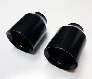 Pair Straight Cut 5" Black Exhaust Tips 3" for Dodge Charger Scat Pack SRT R/T - Picture 1 of 2