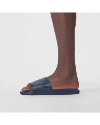 Authentic BURBERRY Dark Blue Men's FURLEY Check Rubber Slides 8 US 41 EU - Image 1 of 4