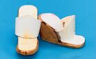 VINTAGE BARBIE DOLL #963 RESORT SET White Cork Wedges Sandals Shoes HTF