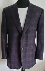 PAUL STUART Edward IV 1/2 Lined Blue-Burgundy Jacket/Sport Coat/Blazer US 43 L - Picture 1 of 15