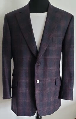 PAUL STUART Edward IV 1/2 Lined Blue-Burgundy Jacket/Sport Coat/Blazer US 43 L - Image 1 of 4