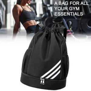 Drawstring Gym Bags Wasserdicht Schwimmen Tasche Sport Gym Sack Groß Rucksack - Bild 1 von 9