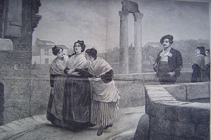 Looking For A Mans Affection Coquettes Arles France By P H Calderon Harpers 1875 - Picture 1 of 2
