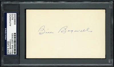 Bill Bagwell Signed 3x5 Index Card Braves, Philadelphia A's PSA/DNA #83860344 - Image 1 of 2