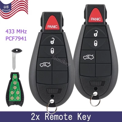 2 para Dodge Challenger Chrysler 300 2008-2014 entrada sin llave mando a distancia 4B Foto 1 de 4