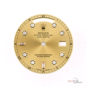 Original Men's Rolex DayDate 18038 QS 36mm Champagne Custom 8+2 Diamond Dial #I3 - Picture 1 of 8